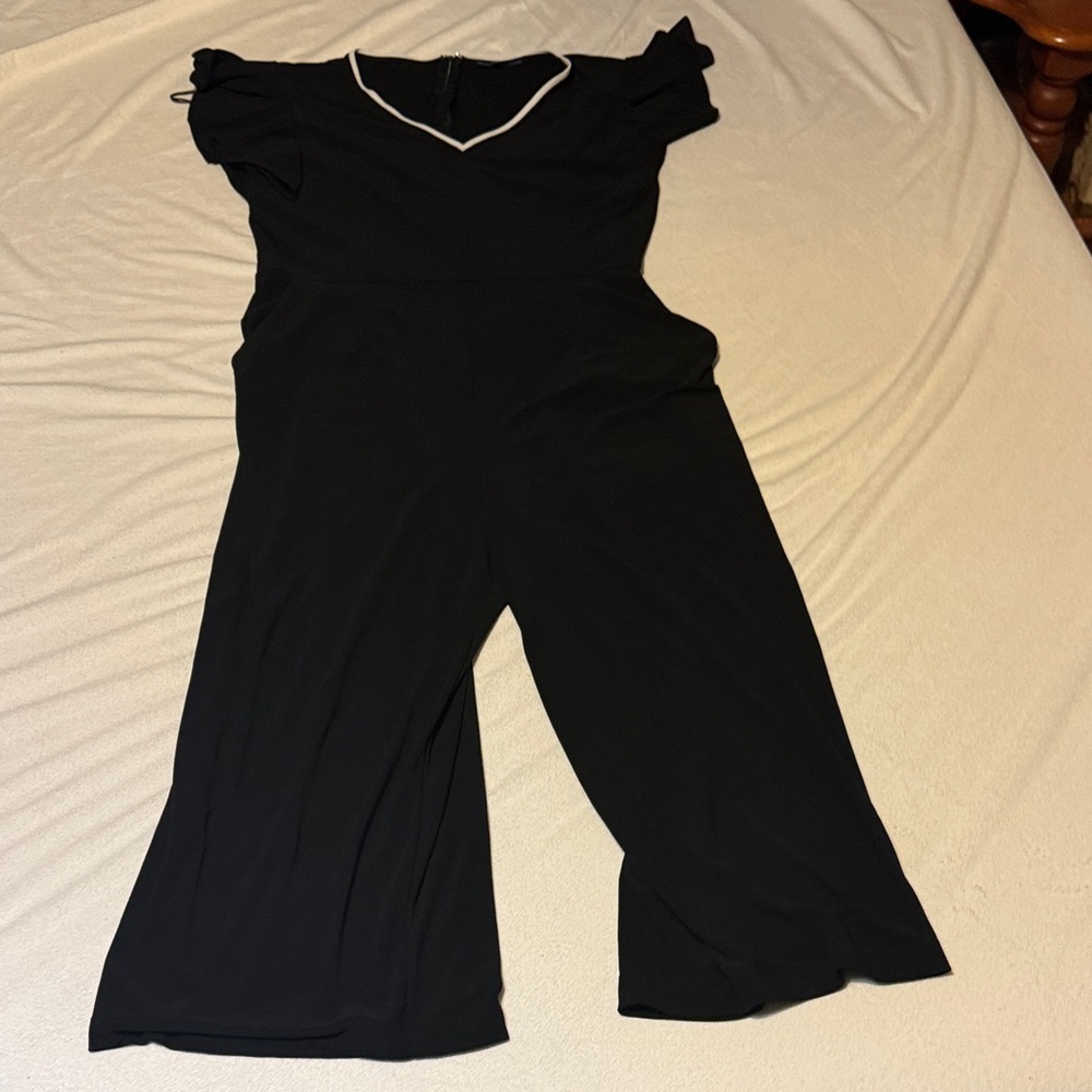 Apt. 9 Black Jumpsuit with White Trim